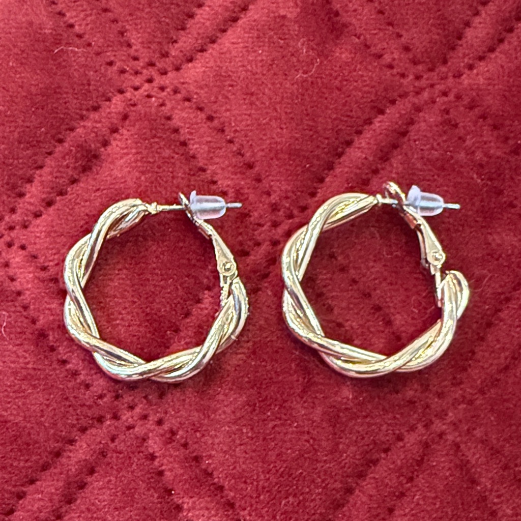 Versona Gold Braided Hoop Earrings 15$